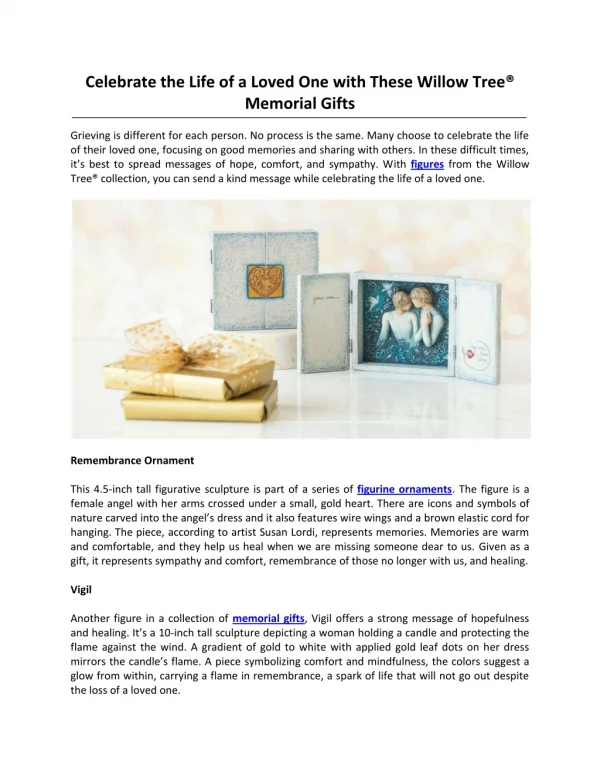 Celebrate the Life of a Loved One with These Willow Tree® Memorial Gifts