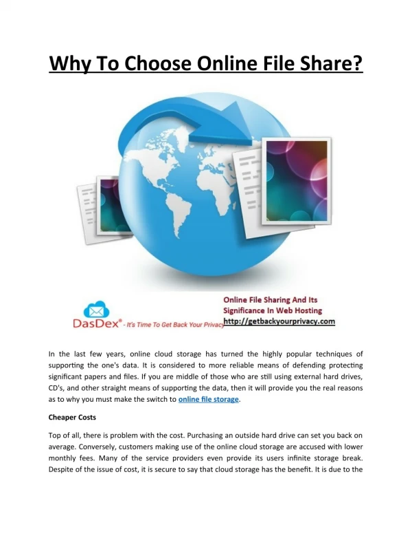 Why To Choose Online File Share?