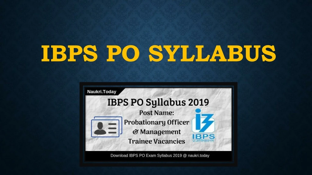 ibps po syllabus