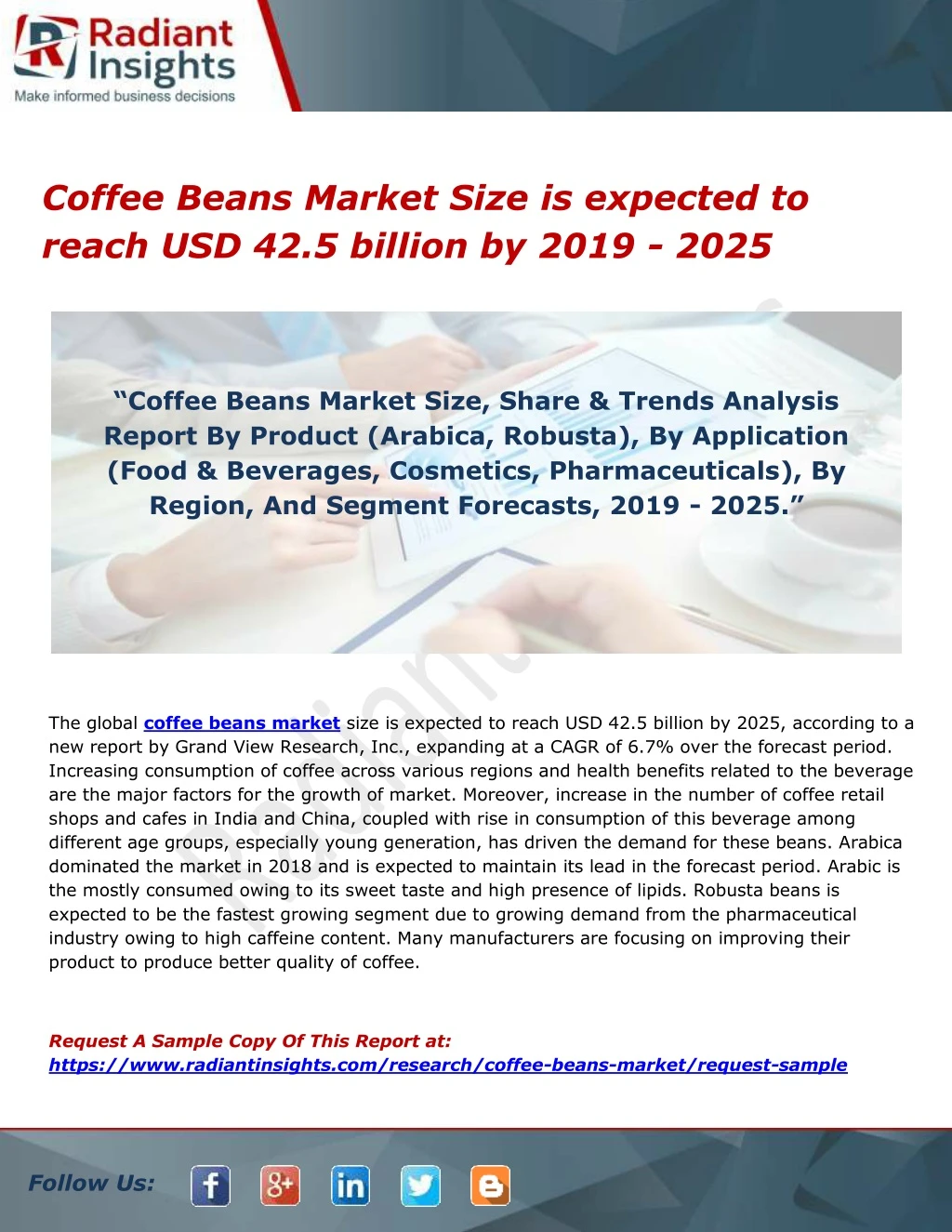 coffee beans market size is expected to reach