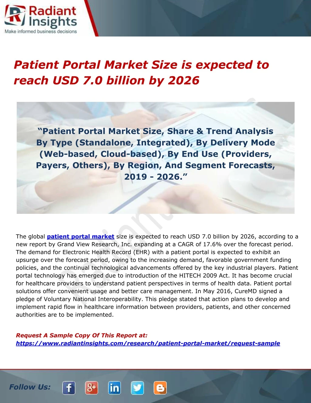 patient portal market size is expected to reach