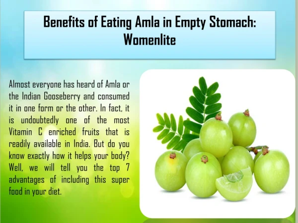 Benefits of Eating Amla