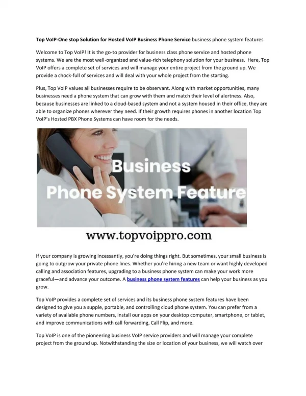 Top VoIP-One stop Solution for Hosted voip Business Phone Service.