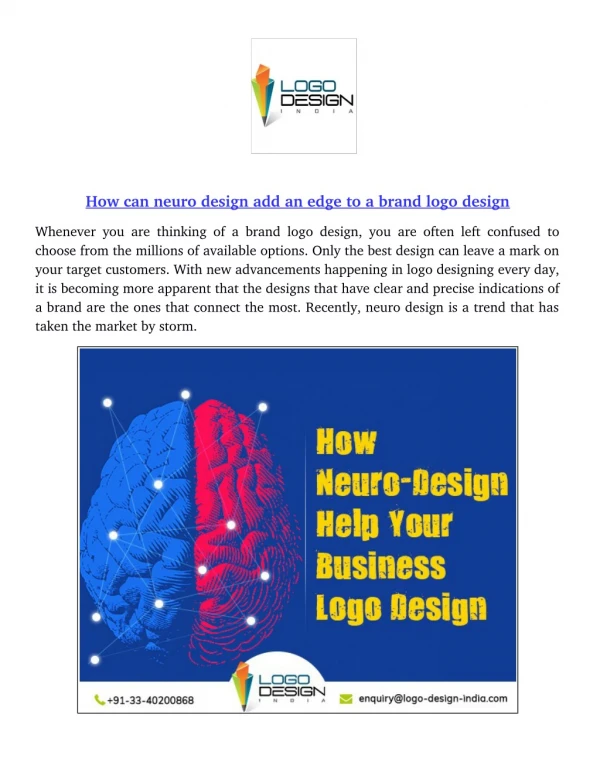 How can neuro design add an edge to a brand logo design?