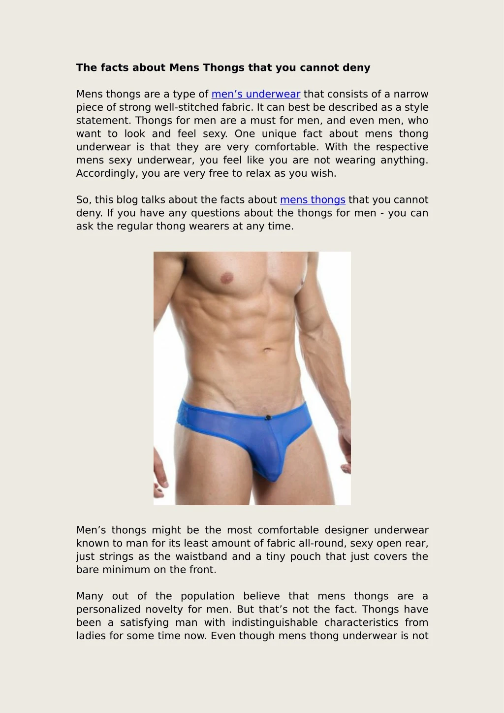 the facts about mens thongs that you cannot deny