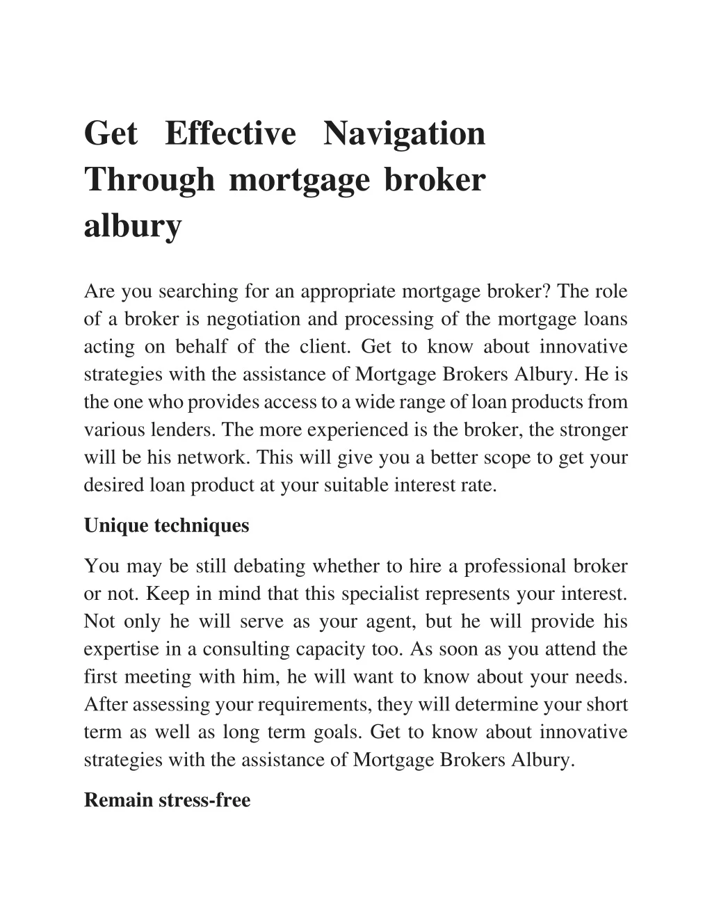 get effective navigation through mortgage broker