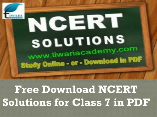 Free Download NCERT Solutions for Class 7 in PDF