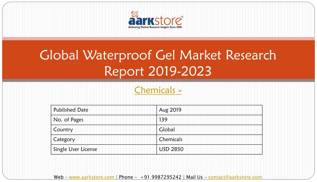 global waterproof gel market research report 2019 2023