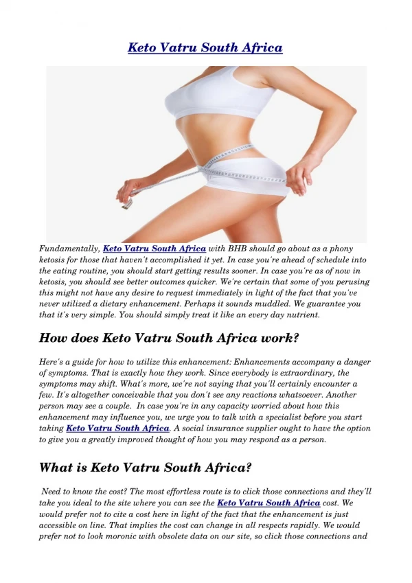 Keto Vatru South Africa For Fast burn fat ! Where To Buy ?
