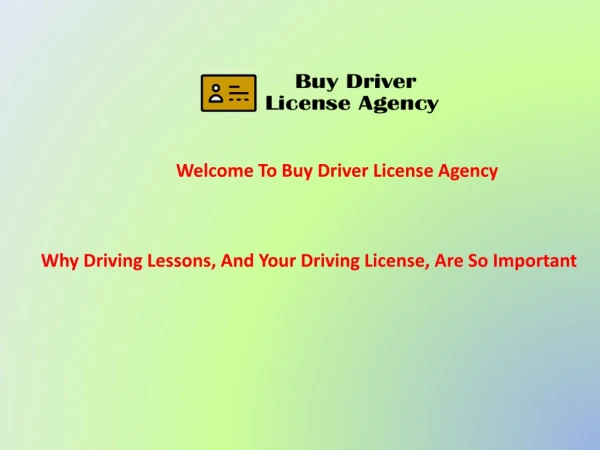 Why Driving Lessons, And Your Driving License, Are So Important