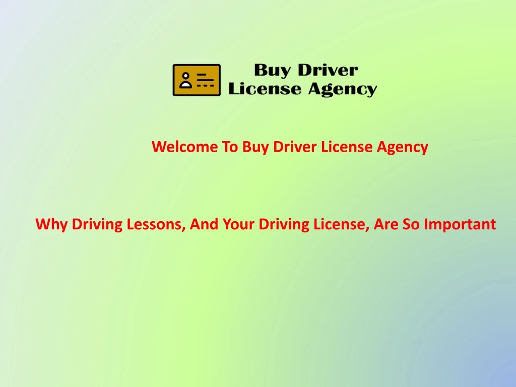 welcome to buy driver license agency