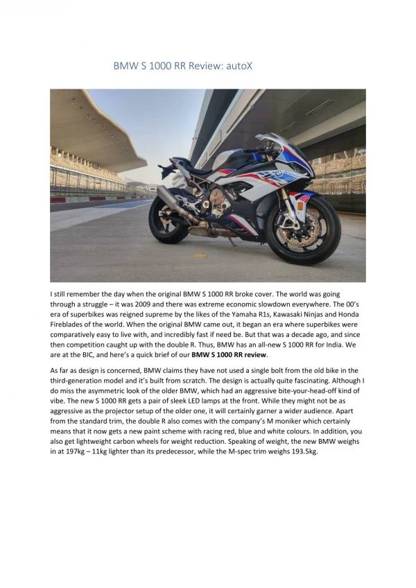 BMW S 1000 RR review - autoX