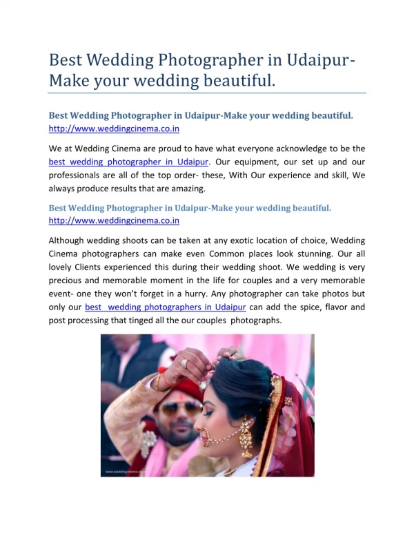 Best Wedding Photographer in Udaipur-Make your wedding beautiful