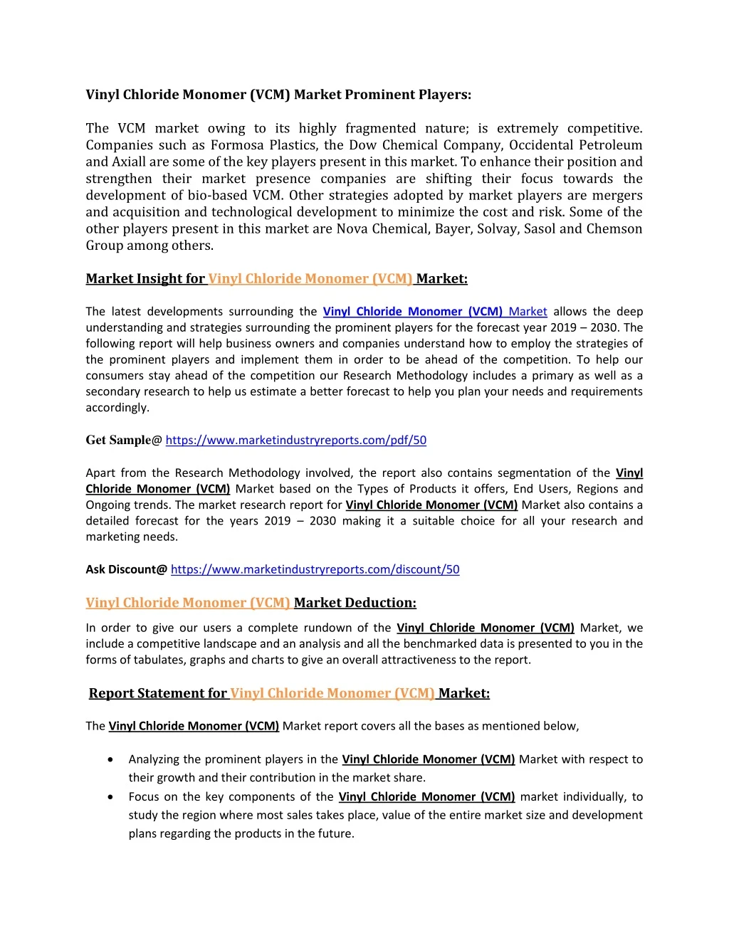 vinyl chloride monomer vcm market prominent