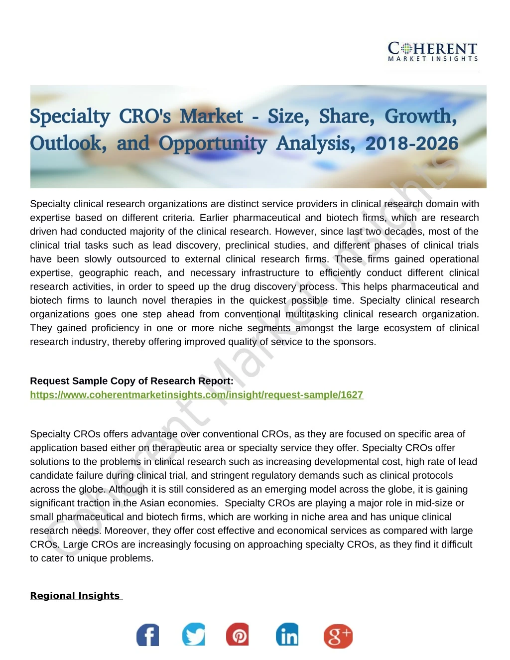specialty cro s market size share growth