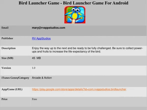 Bird Launcher Game - Bird Adventure Game for Android