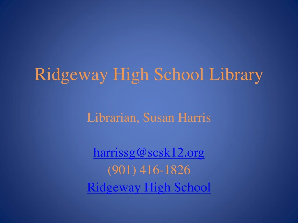ridgeway high school library