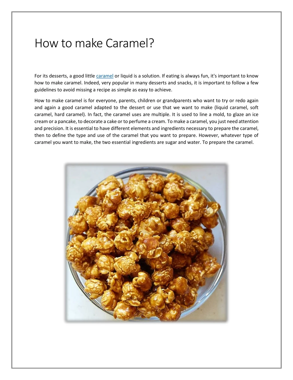 how to make caramel