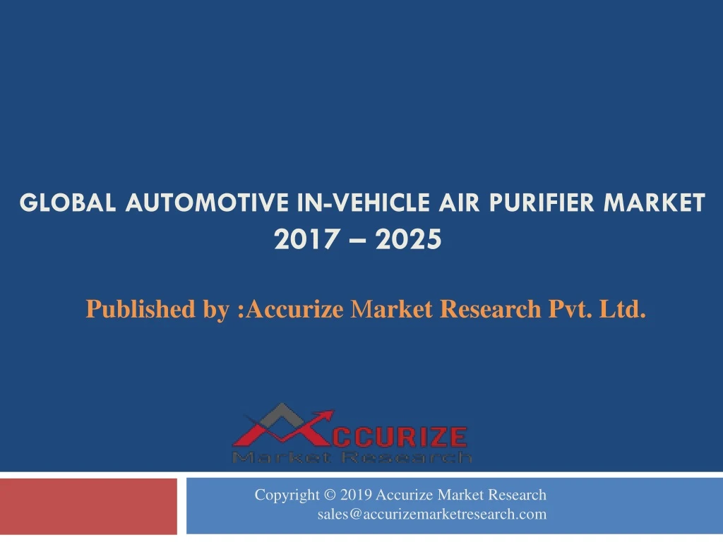 global automotive in vehicle air purifier market 2017 2025