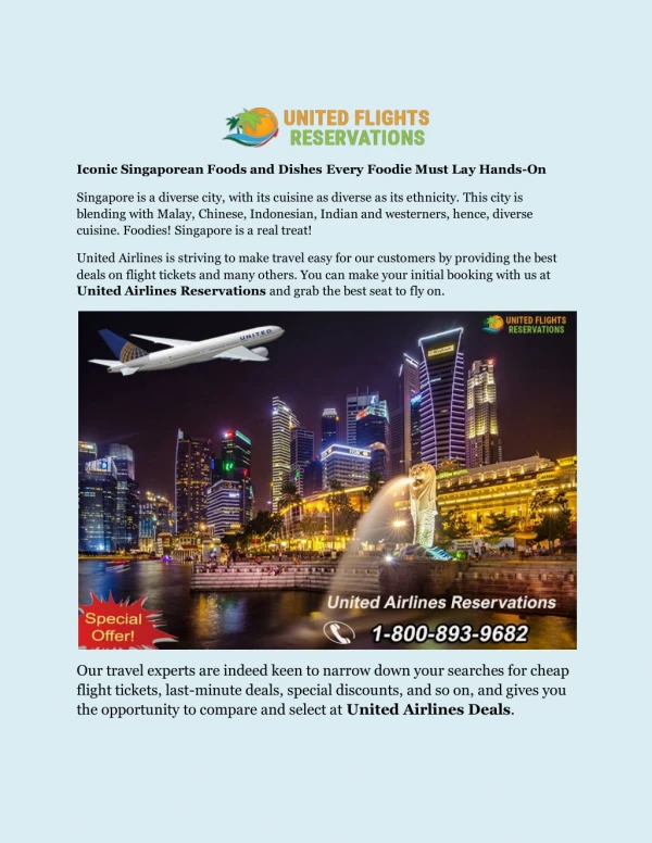 Best deals on flight tickets with United Airlines Reservations