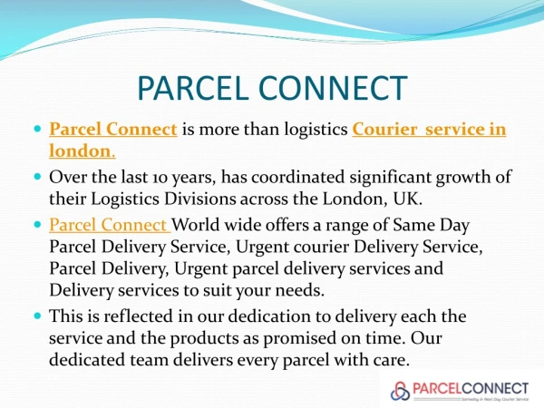 Parcel Connect | Courier service | Same Day Parcel Service | Urgent courier Service | Urgent Delivery Service | Same Da