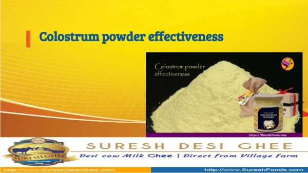 Colostrum powder effectiveness