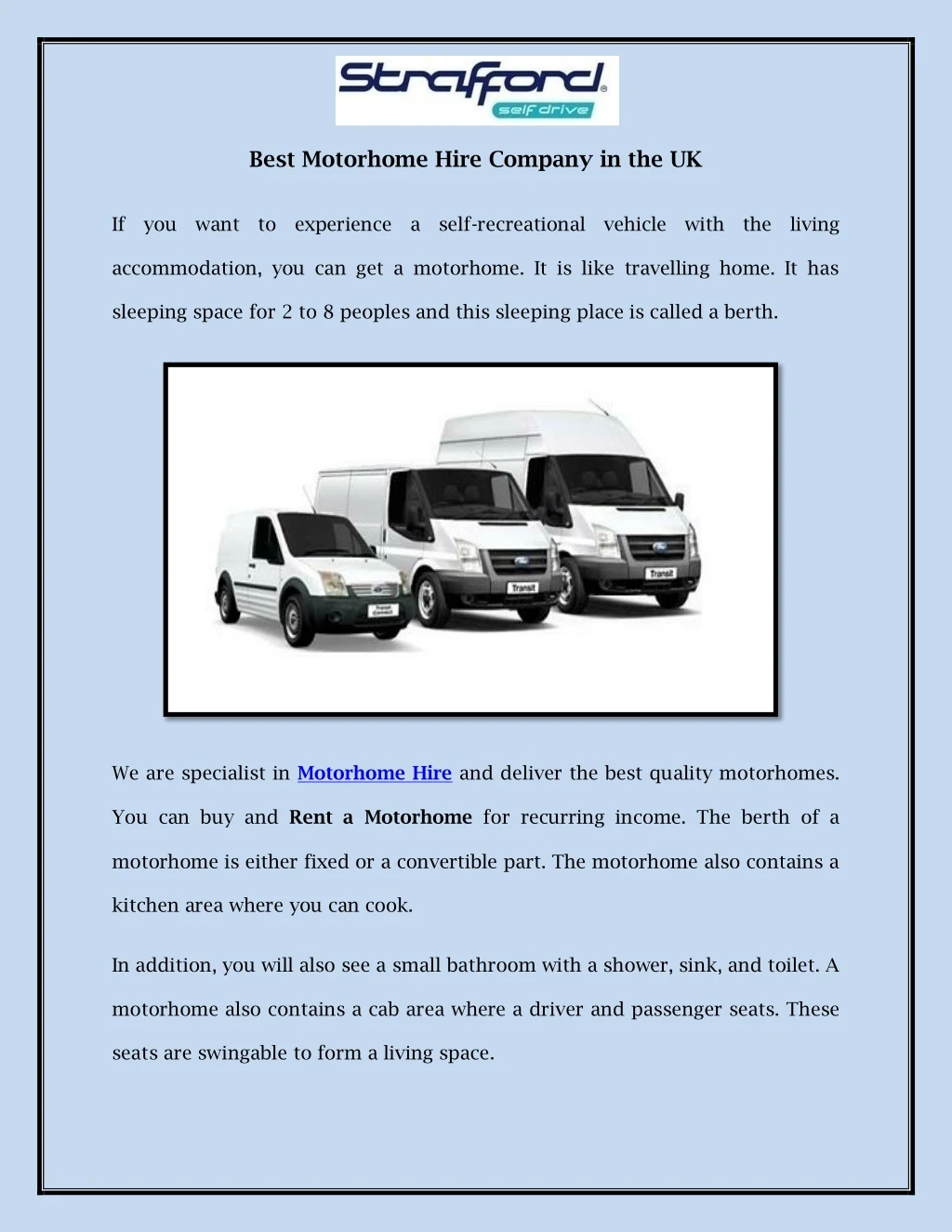 best motorhome hire company in the uk