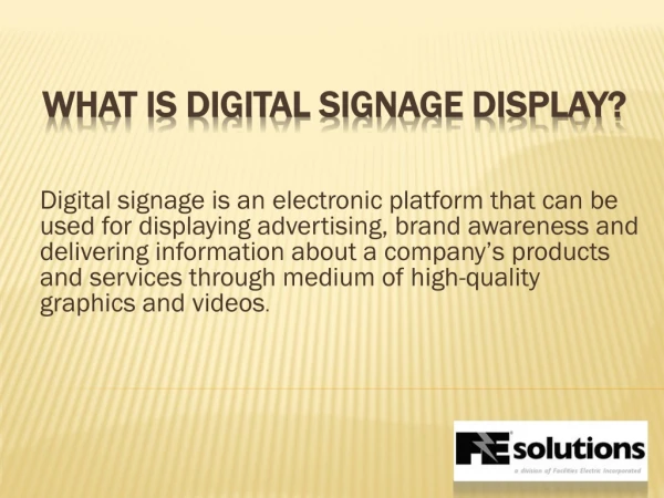What is digital signage display?
