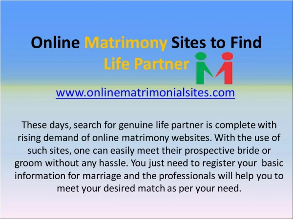 Online Matrimony for Life Partner Search