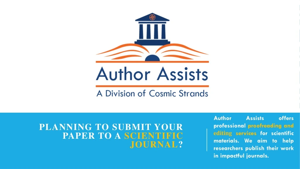 planning to submit your paper to a scientific journal