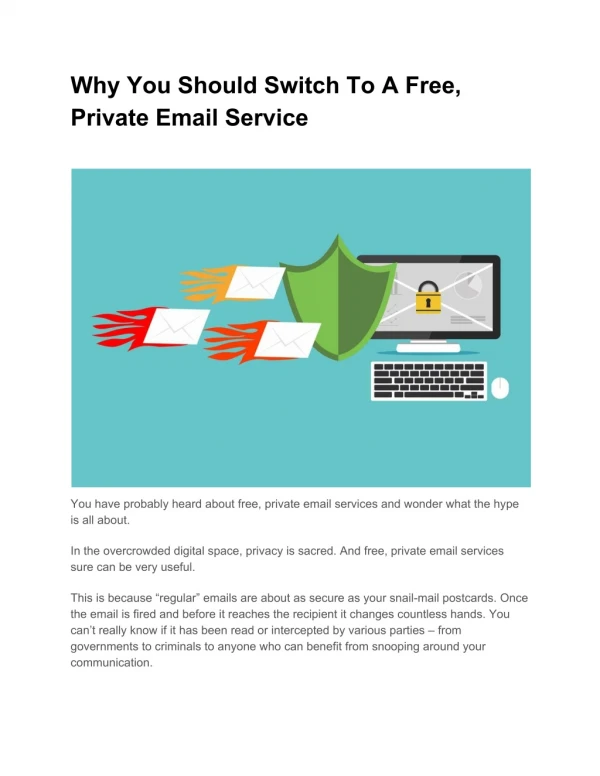 Why You Should Switch To A Free, Private Email Service