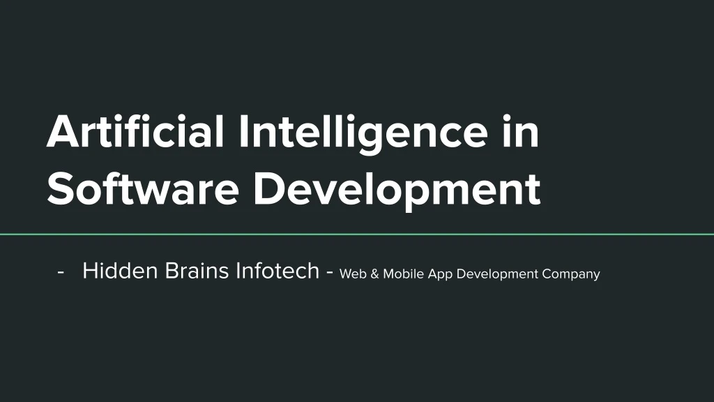 artificial intelligence in software development