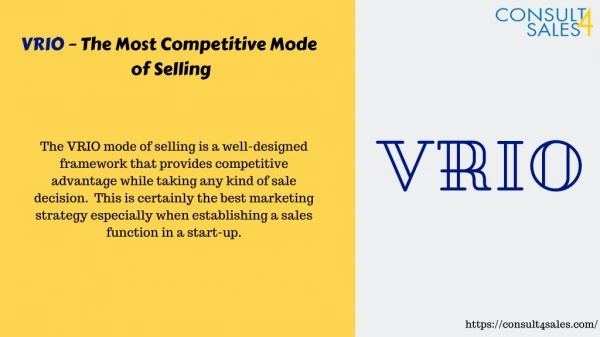VRIO – The Most Competitive Mode of Selling
