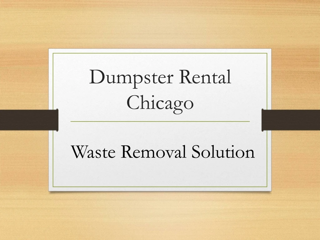 dumpster rental chicago