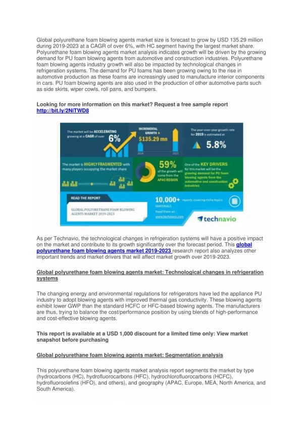 Polyurethane Foam Blowing Agents Market Outlook 2019 Industry Research by Type, Application, Product- Global Business Op