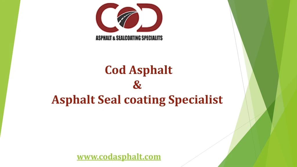 cod asphalt asphalt seal coating specialist