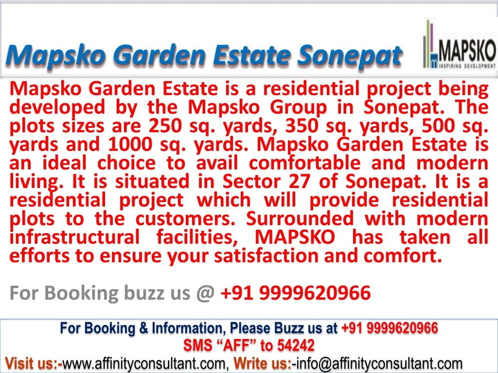 mapsko garden estate sonepat