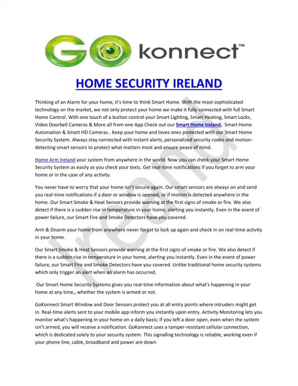 Smart Home Security System Ireland