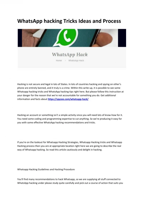 whatsapp hack at spyzee.com