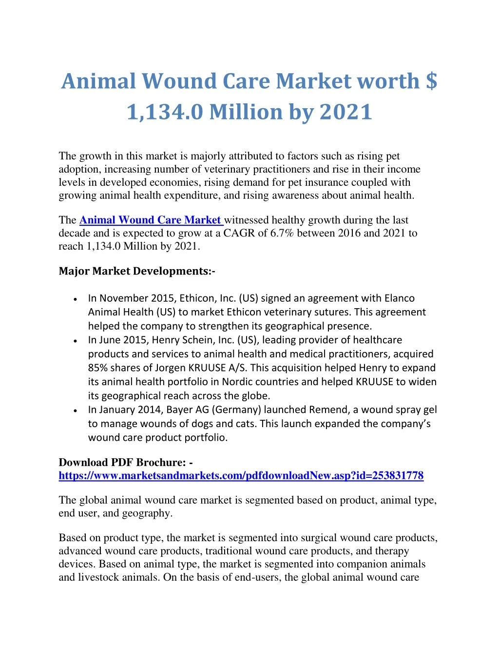 animal wound care market worth 1 134 0 million