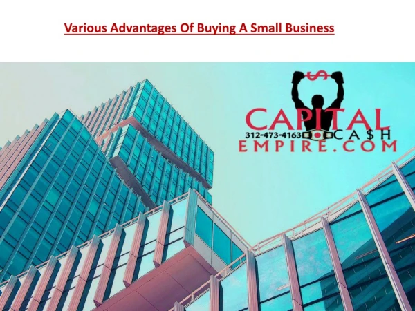 Various Advantages Of Buying A Small Business