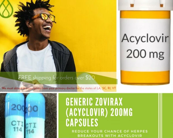 Generic Zovirax (Acyclovir) 200mg Capsules