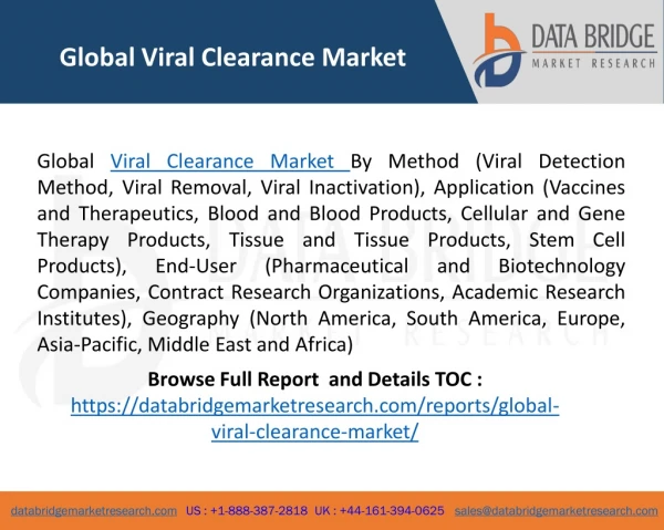 Global Viral Clearance Market - Industry Trends