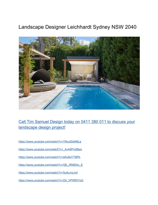 Landscape Designer Leichhardt Sydney NSW 2040
