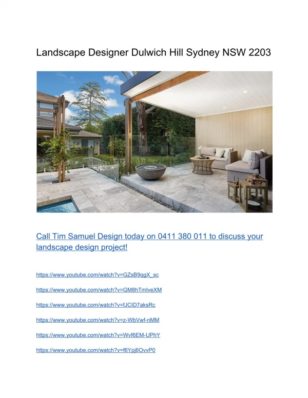 Landscape Designer Dulwich Hill Sydney NSW 2203
