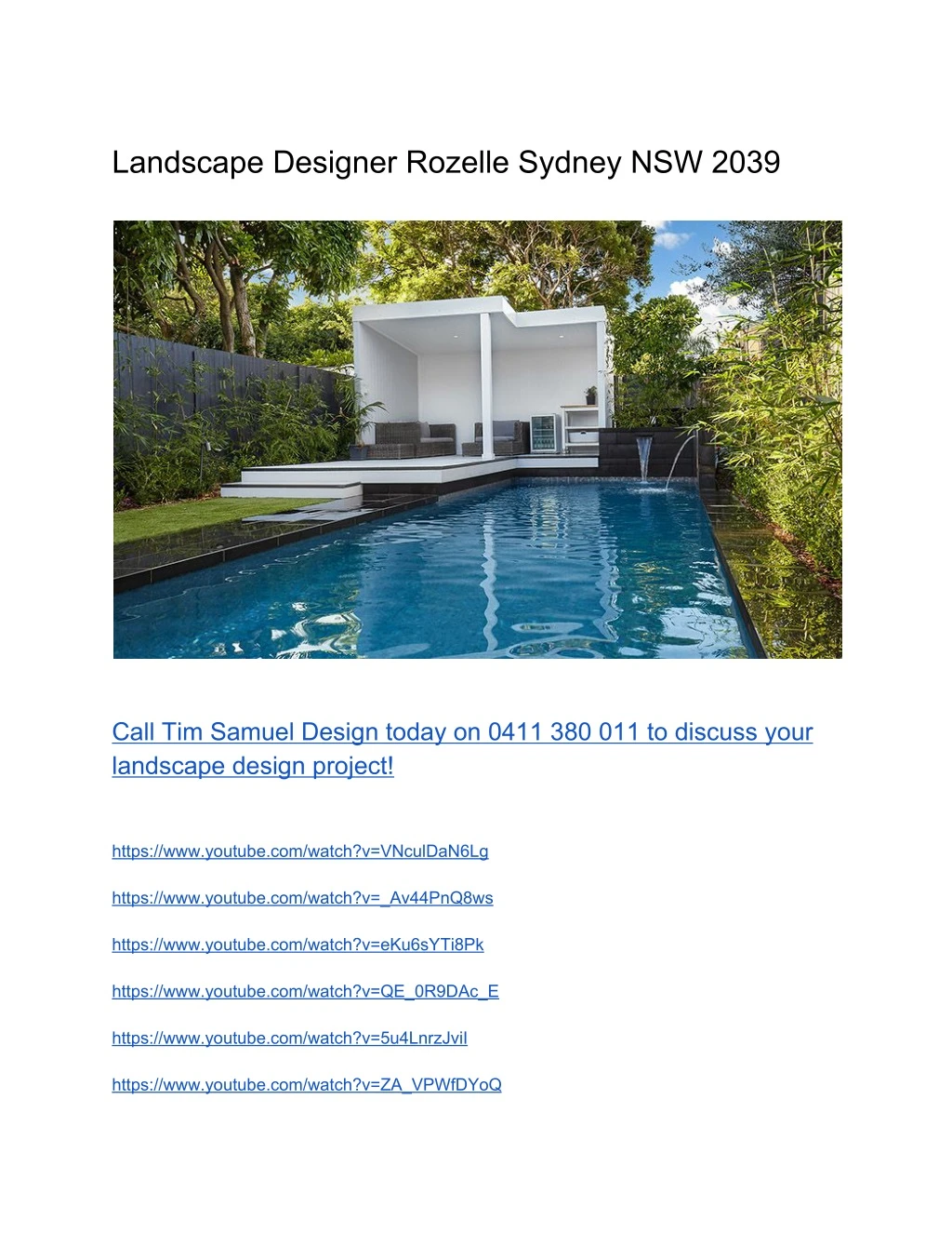 landscape designer rozelle sydney nsw 2039