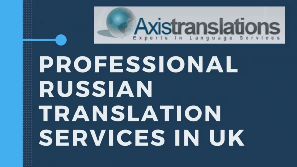 Russian Translation Services In UK