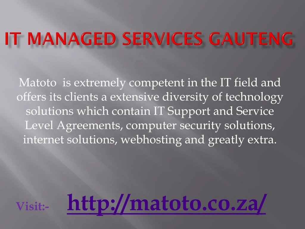 it managed services gauteng