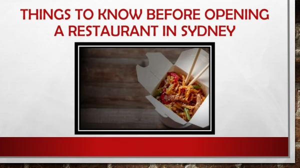 Things To Know Before Opening a Take-Away Food Shop or Restaurant in Sydney