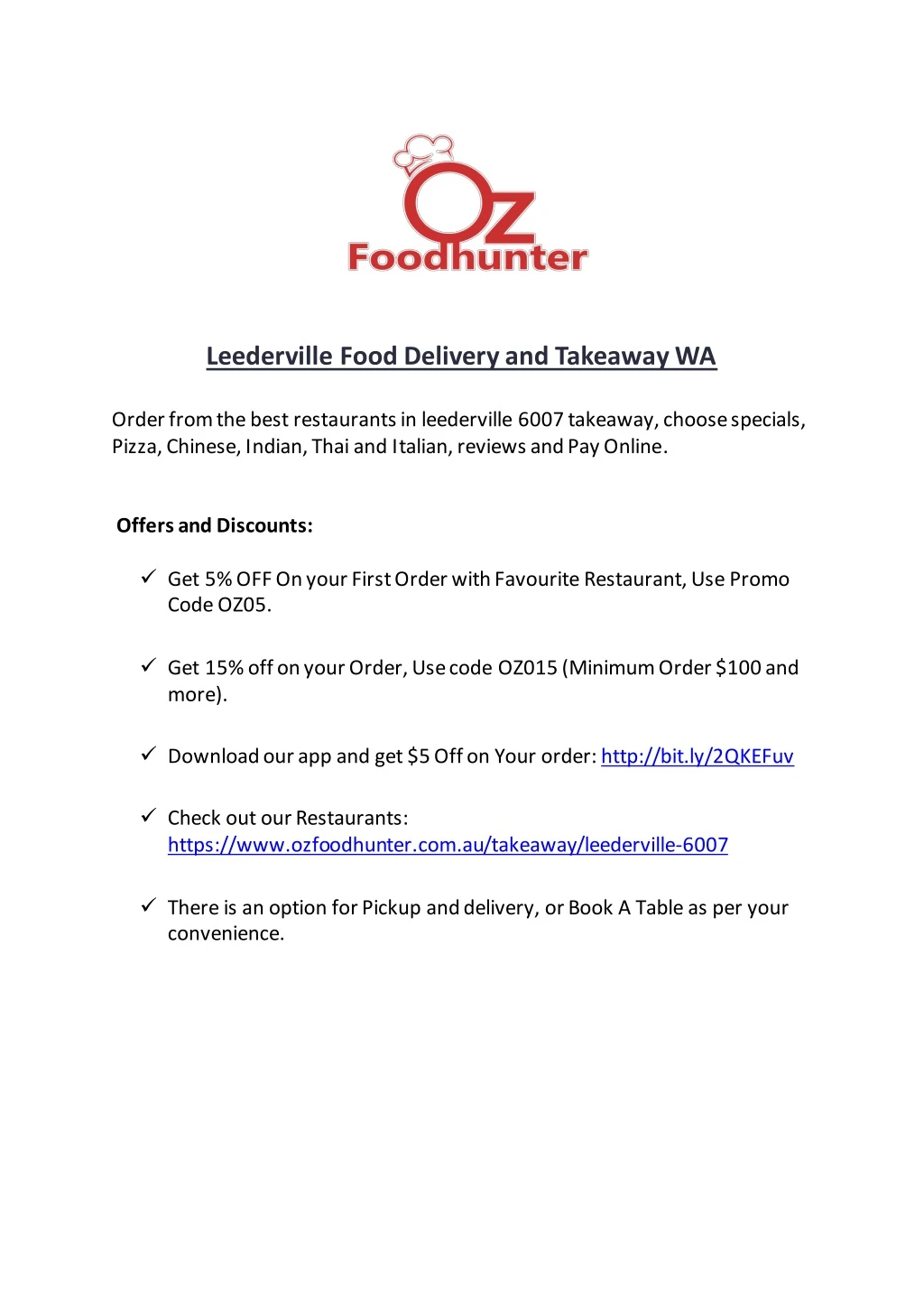 leederville food delivery and takeaway wa order